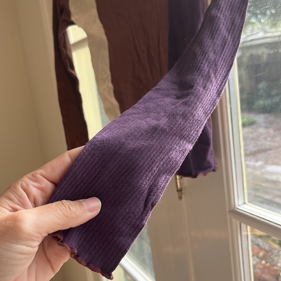 Baserange Olleta top, multi brown S - Picture 2 of 3